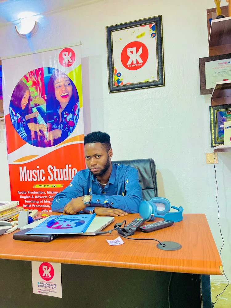 Professional microphone in recording booth