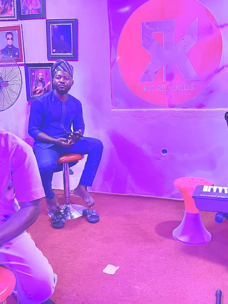 Artist recording vocals in studio